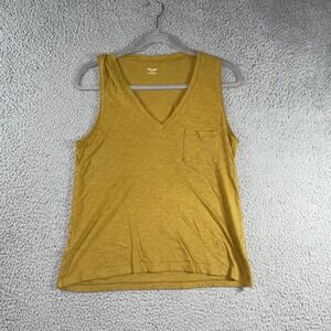 Madewell Pocket Tank Top Women Medium‎ V Neck Sleeveless Basic Academia Relaxed